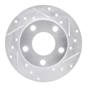 Audi A4 Quattro Brake Rotor (1) - Rear Right - R1 Concepts - Drilled & Slotted - Silver - `96-`05